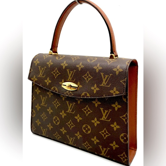 Louis Vuitton Brown and Gold Monogram Satchel malesherbes